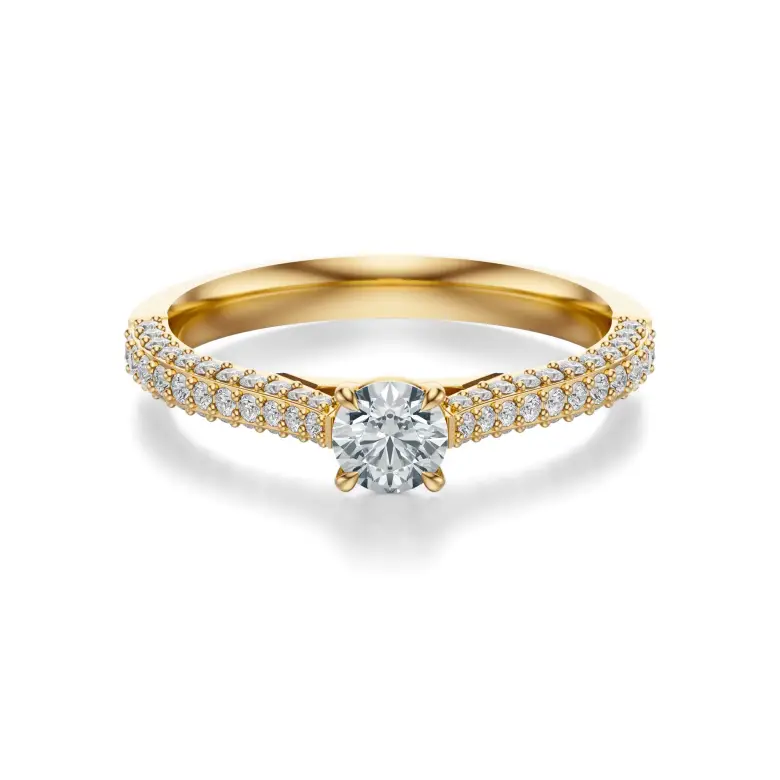 Pierścionek zaręczynowy złoty z diamentami